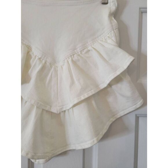 Mother The Ruffle Mini Denim Skirt, White 26 $178 - Picture 4 of 10